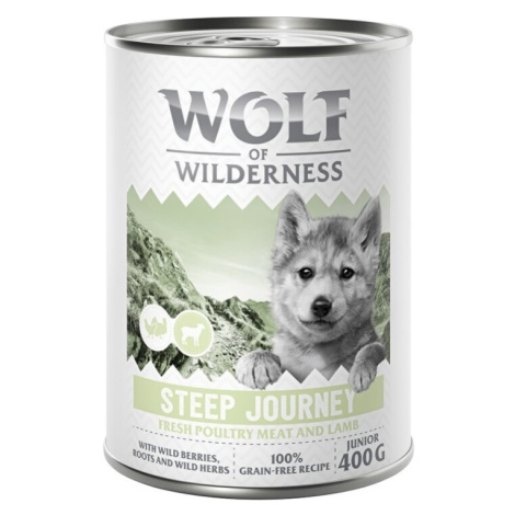 Wolf of Wilderness "Expedition", 24 x 400 g - 10 % sleva - Junior "Expedition" Steep Journey - d