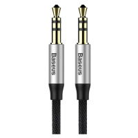 Baseus Yiven 1m audio kabel mini jack 3,5 mm AUX (černý/stříbrný)