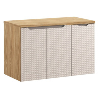 Comad Závěsná skříňka pod umyvadlo Luxor Beige s deskou 90 cm béžová/dub olejovaný