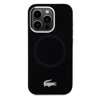 Lacoste Liquid Silicone Microfiber Silver Croc Logo MagSafe Zadní Kryt pro iPhone 15 Black