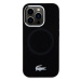 Lacoste Liquid Silicone Microfiber Silver Croc Logo MagSafe Zadní Kryt pro iPhone 15 Black