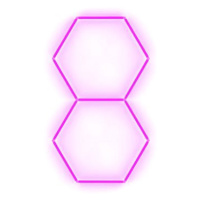 Escape6 Kompletní LED hexagonové svítidlo růžové, rozměr 2 elementy 97 × 168 cm