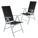 tectake 401631 2 zahradní židle hliníkové - stříbrná - stříbrná