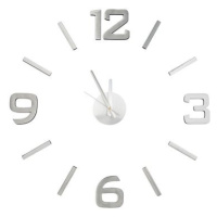 Nástěnné hodiny Classic Style, nalepovací, stříbrné