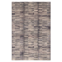 Šedý vlněný koberec 133x180 cm Grids – Agnella