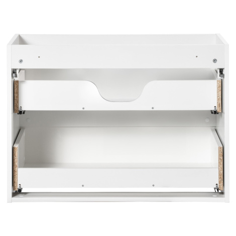 Comad Závěsný koupelnový regál Capri 810 bílý lesk/dub kraft zlatý