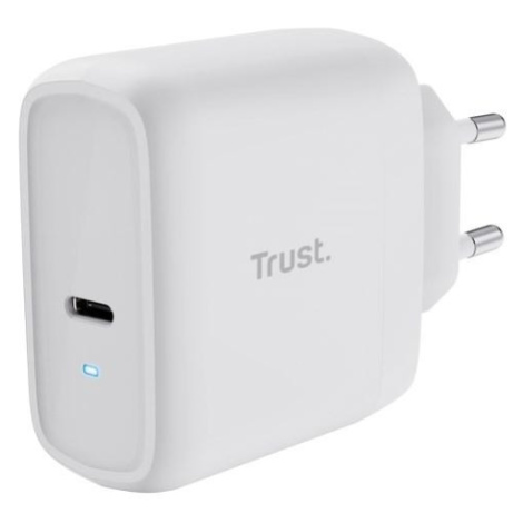 TRUST nabíječka 65W Maxo, USB-C, Nabíječka do zdi, 2m USB-C kabel, bílá