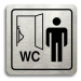 Accept Piktogram "WC muži pisoár" (80 × 80 mm) (stříbrná tabulka - černý tisk)
