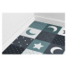 Dětský metrážový koberec STARS tyrkus / šedý