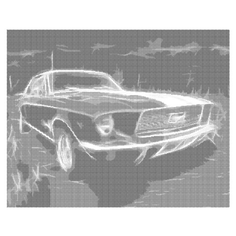 Tečkování - MODRÉ AUTO FORD MUSTANG Rozměr: 80x100 cm, Rámování: vypnuté plátno na rám