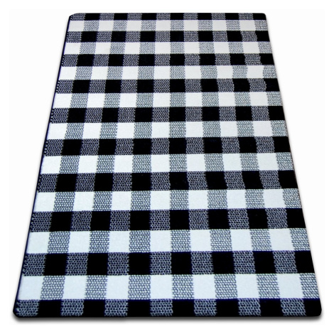 Dywany Lusczow Kusový koberec SKETCH HARRY bílý / černý - kostkovaný