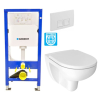 GEBERIT DuofixBasic s bílým tlačítkem DELTA50 + WC JIKA LYRA PLUS RIMLESS + SEDÁTKO DURAPLAST 45