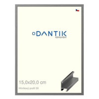 DANTIK rámeček 15 × 20, ALU profil 6030 Ocelový sklo čiré