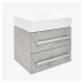 Koupelnová skříňka s umyvadlem SAT Cube Way 60x53x46 cm beton mat CUBE46602BESATCWL