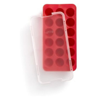 Lékué Silikonová forma na led Round Ice Cube Tray 18 kostek červená