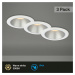 BRILONER LED vestavná svítidla sada, pr.9,5 cm, 3x LED, 4,9 W, 480 lm, bílé-stříbrná BRI 7041-03