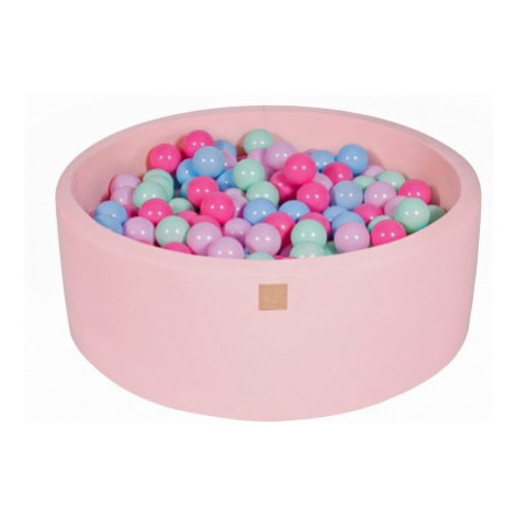 MeowBaby Suchý bazének s míčky 90x30cm s 200 míčky, růžová: mintová, modrá, pastelová růžová, sv