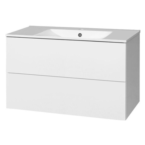 MEREO Aira, koupelnová skříňka s keramickým umyvadlem 101 cm, bílá CN712