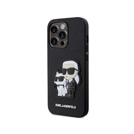 Karl Lagerfeld PU Saffiano Karl and Choupette NFT Zadní Kryt pro iPhone 13 Pro Black