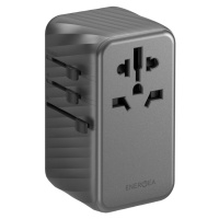 ENERGEA TravelWorld adaptér GaN120 s USB-C a USB-A porty šedý