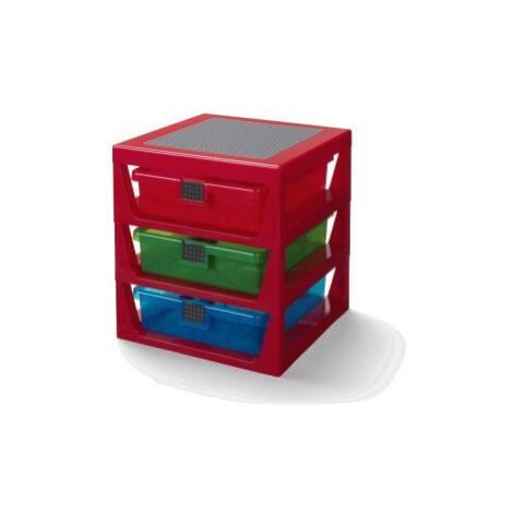 LEGO organizér se třemi zásuvkami - červená SmartLife