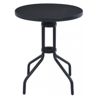 Zahradní stolek 80 cm ocel / sklo černá Dekorhome,Zahradní stolek 80 cm ocel / sklo černá Dekorh