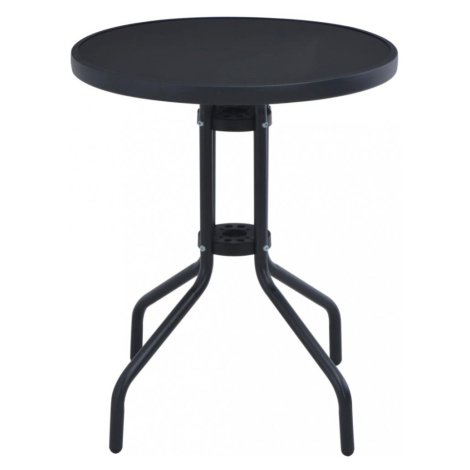 Zahradní stolek 80 cm ocel / sklo černá Dekorhome,Zahradní stolek 80 cm ocel / sklo černá Dekorh