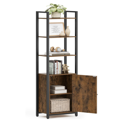 Vasagle Knihovna se 6 policemi a skříňkou, rustikální hnědá, 160 x 40 x 24 cm LLS132K01