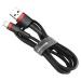 Baseus Cafule extra odolný nylonem opletený kabel USB / Lightning QC3.0 1,5A 2m black-red