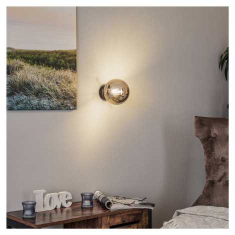 EMIBIG LIGHTING Skleněné nástěnné svítidlo, černá barva, grafit, sklo, E14, Ø 14 cm