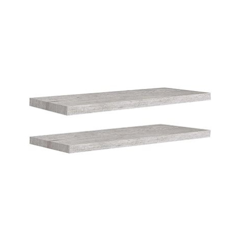Shumee plovoucí nástěnné 2 ks betonově šedé 80×23,5×3,8 cm MDF, 326601