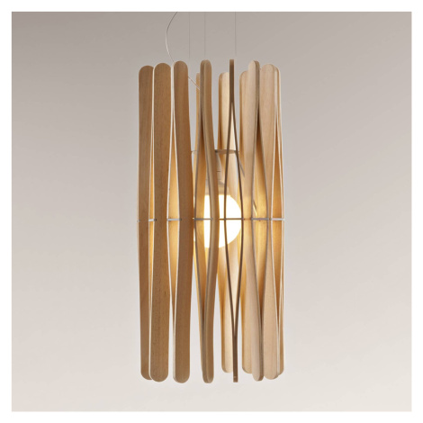 Fabbian Fabbian Stick dřevěné závěsné světlo, cylindr 33cm