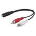 PREMIUMCORD Kabel audio 3, 5mm Jack - 2x Cinch 1, 5m (F/M, stereo)