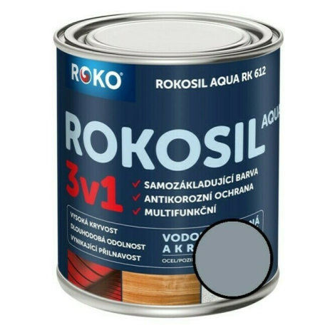 Barva samozákladující Rokosil Aqua 3v1 RK 612 šedá pastelová, 0,6 l ROKOSPOL