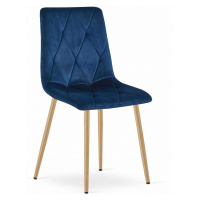 Jídelní židle LIBRA - modrá/nohy v barvě dřeva