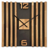 Dřevěné lamelové nástěnné hodiny 60cm