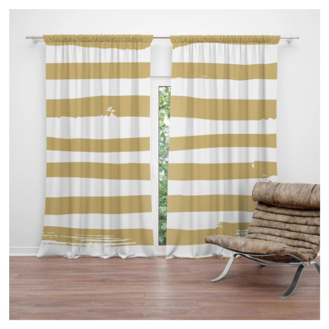 Závěs Béžovo-bílé pruhy: 2ks 140x250cm