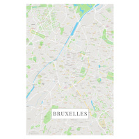 Mapa Bruxelles color, 26.7x40 cm