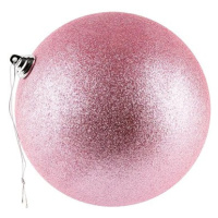 DECOLED Plastová koule, prům. 20 cm, jemně růžová, glitter