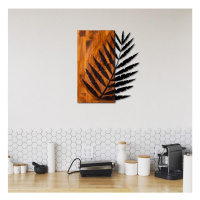 Nástěnná dekorace 58x50 cm list dřevo/kov