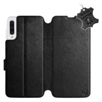 Flip pouzdro na mobil Samsung Galaxy A50 - Černé - kožené - Black Leather