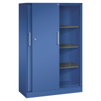C+P Skříň s posuvnými dveřmi ASISTO, výška 1617 mm, šířka 1000 mm, enciánová modrá/enciánová mod
