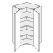 ArtExt Kuchyňská skříňka horní rohová vysoká BONN | W14 60 Barva korpusu: Grey