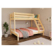 Tartak Meble Patrová postel ze dřeva ARARAT pro 3 osoby 90x200 cm, 140x200 cm Zvolte barvu: Tran