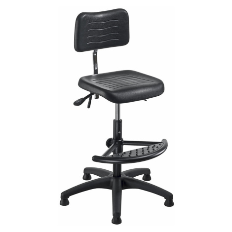 meychair Pracovní otočná židle, PU pěna, s patkami a nožní opěrou, rozsah přestavování výšky 620