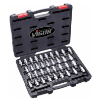 Sada zástrčných hlavic 36ks IMBUS, TORX, XZN, RIBE - VIGOR V2496