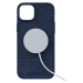 NJORD Salmon Leather Magsafe kryt iPhone 15 Plus modrý