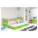 BMS Dětská postel s přistýlkou RICO 2 | borovice 80 x 190 cm Barva: Růžová