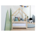 Benlemi Dětská postel domeček TERY s bočnicí Zvolte barvu: Šalvějová zelená, Rozměr: 90x200 cm