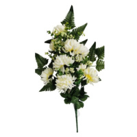 Umělá dekorativní kytice Chryzantéma, krémová, výška 60 cm
